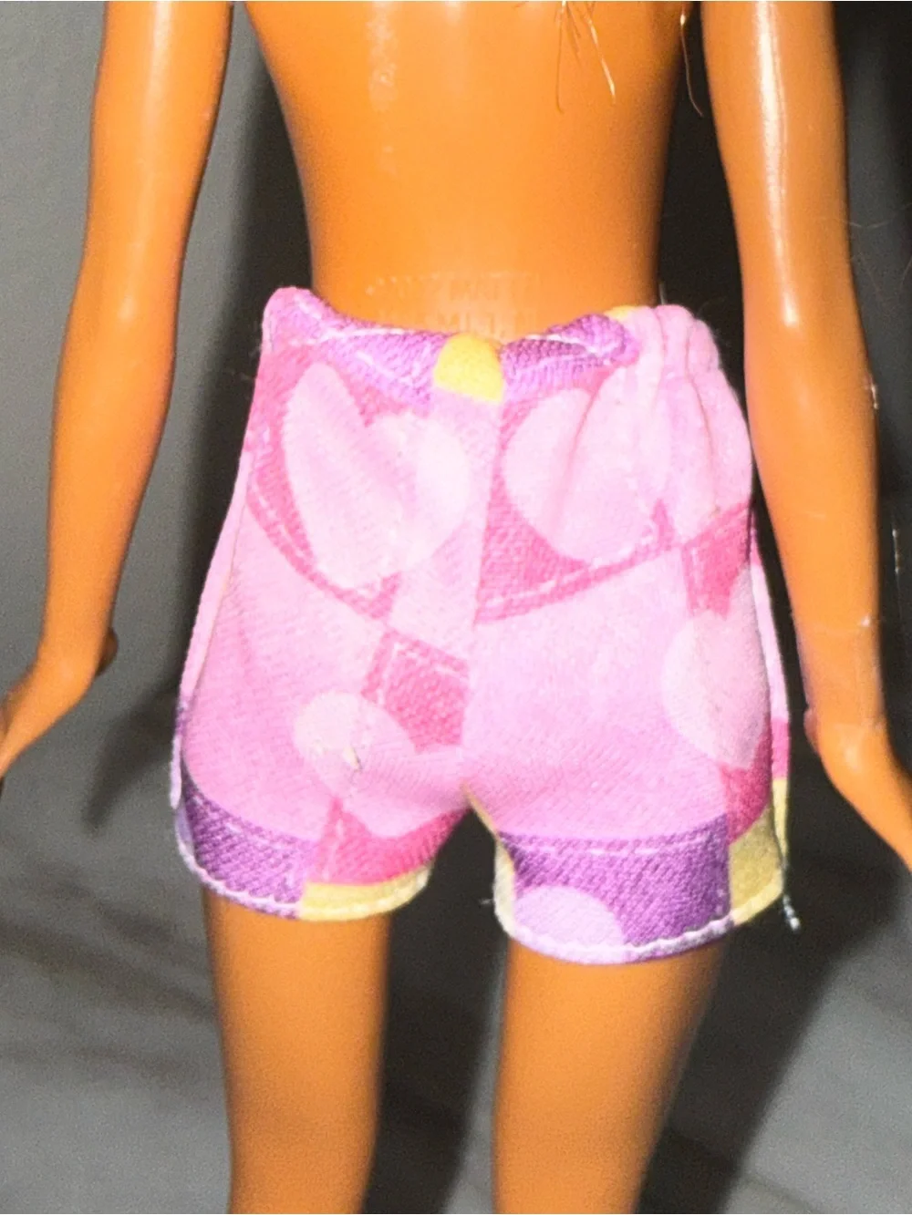 Barbie Mattel skipper size doll pink Purple Heart shorts